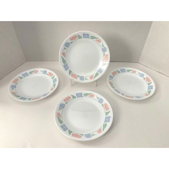 CORELLE Friendship Salad Dessert Plates 6 3/4"  Set of 4 Corning Ware USA - Picture 1 of 6